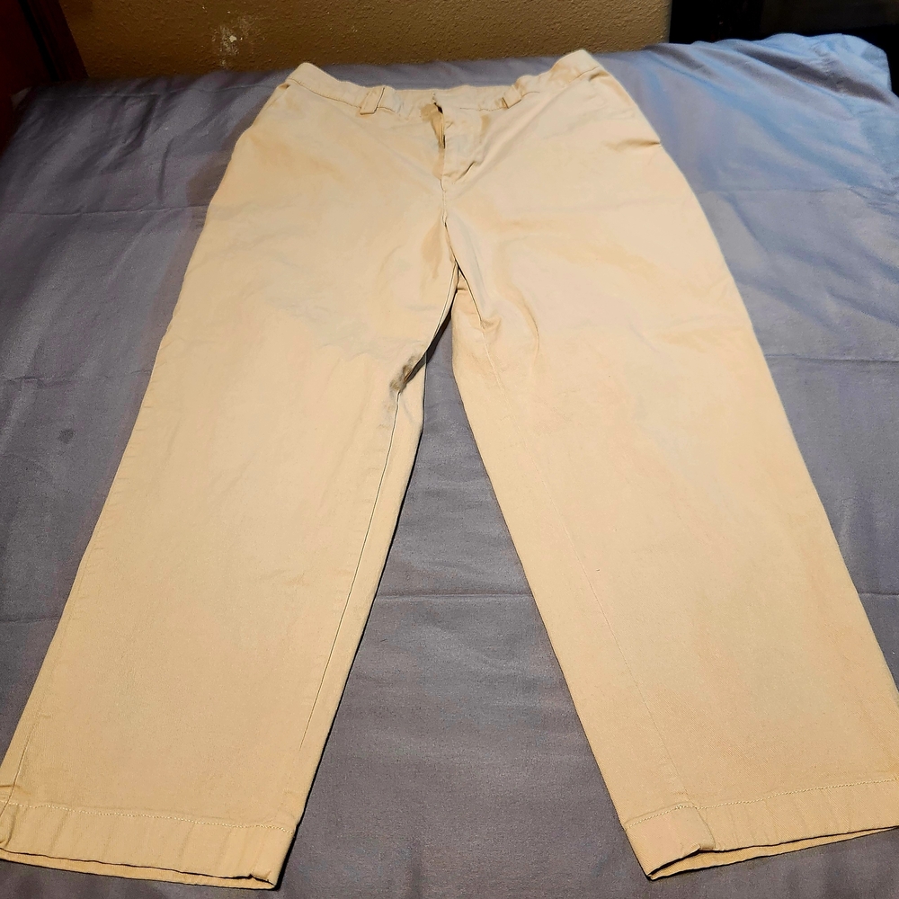 ⭐️GAP Everyday Straight Khaki Pants Womens 12 Tan Beige Chino Cotton Stretch - Picture 2 of 12
